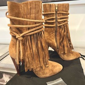 ASH suede fringe midi booties